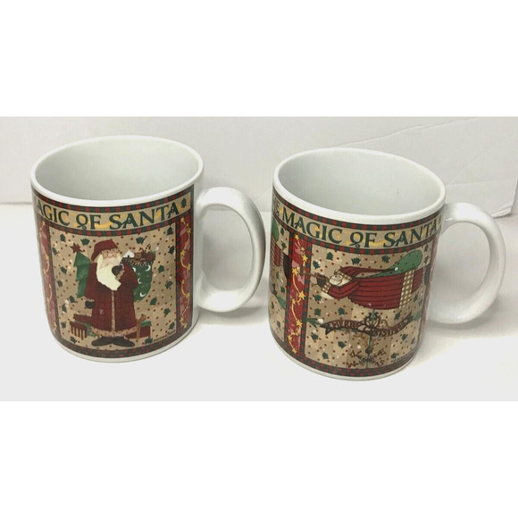 Magic of Santa Mugs Christmas Coffee Hot Chocolate Mugs Set 2 Multi - Picture 1 of 6
